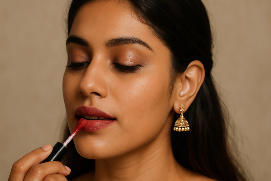 Lip stains over lipstick bridal makeup trend
