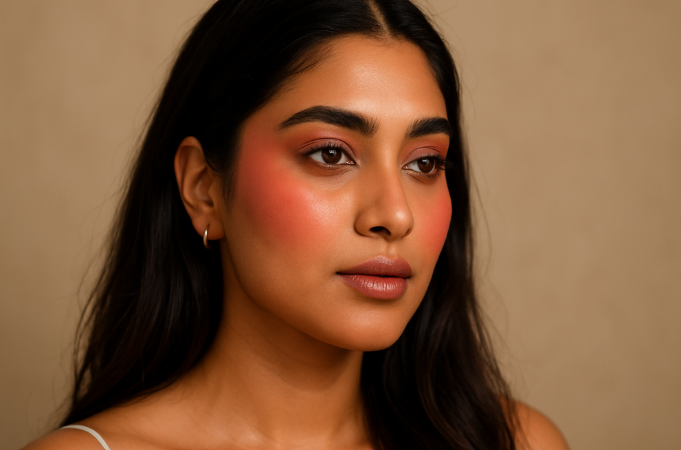 Bold blush application bridal makeup trend
