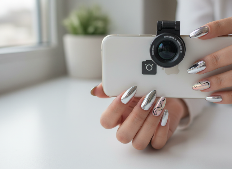 Photographing chrome nail designs