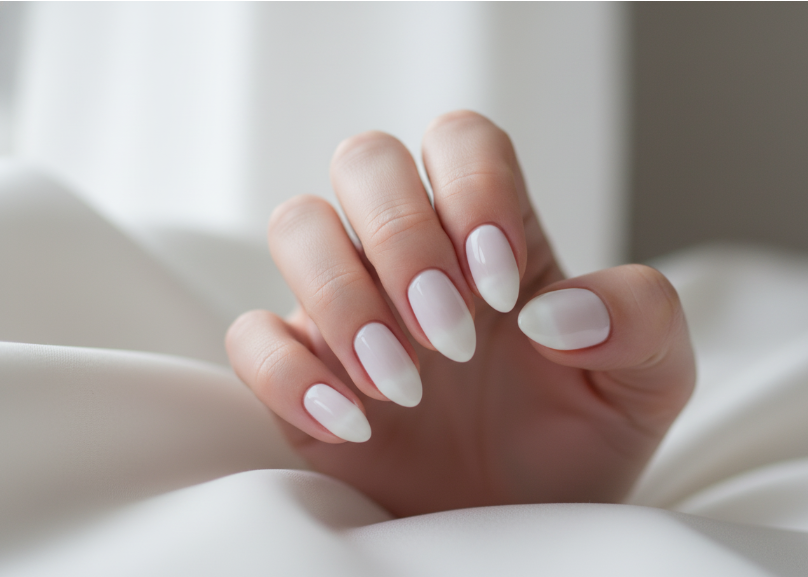 Milky white nail trend