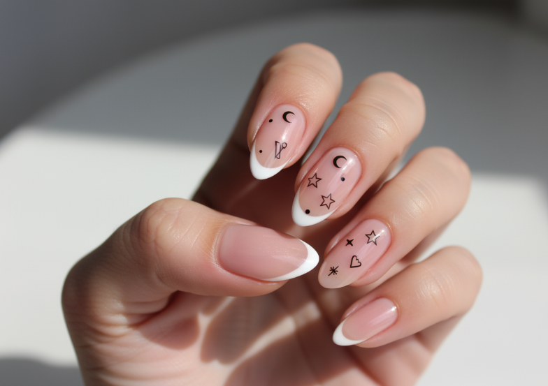 Micro French tips and floating nail design trend